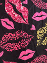 Printed Nylon Spandex Pink Lips