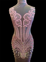 Rhinestone Bodice Applique in Baby Pink