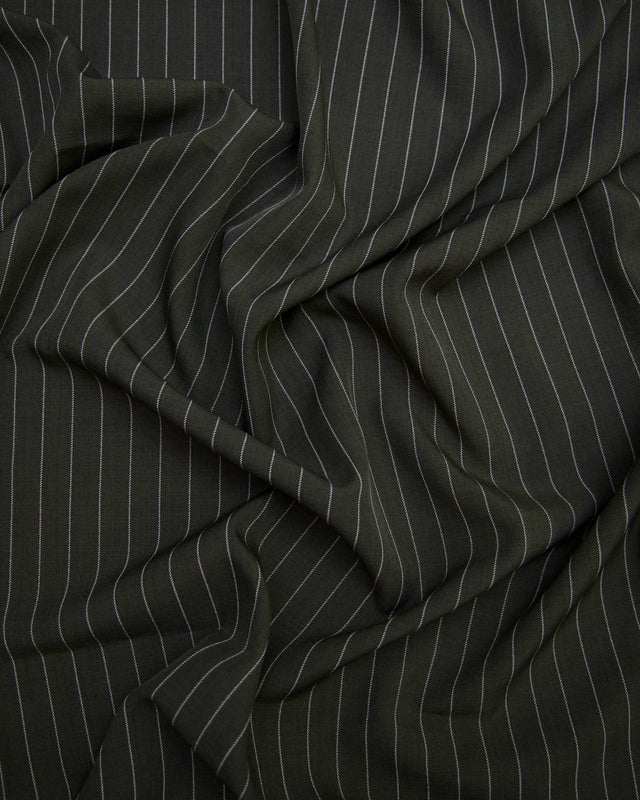 Tailored Pin Stripe Suiting Army Green