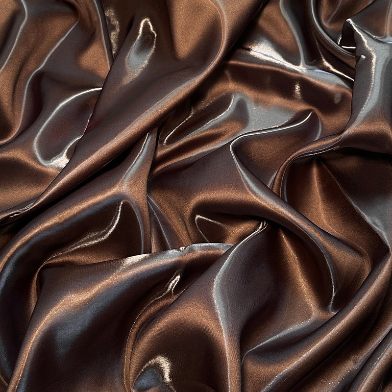 Liquid Bridal Satin Chocolate Brown