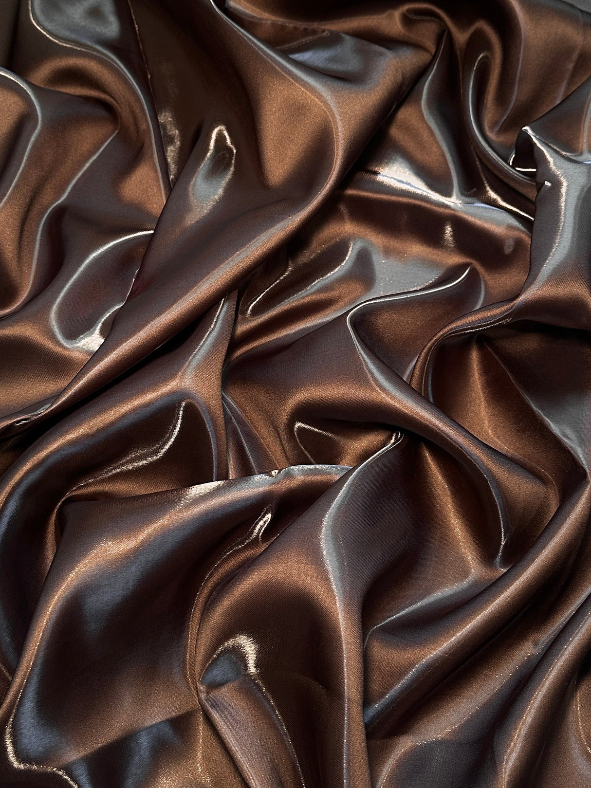 Liquid Bridal Satin Chocolate Brown