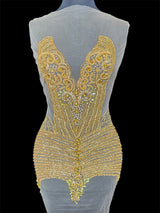 Gold Rhinestone Bodice Appliqué