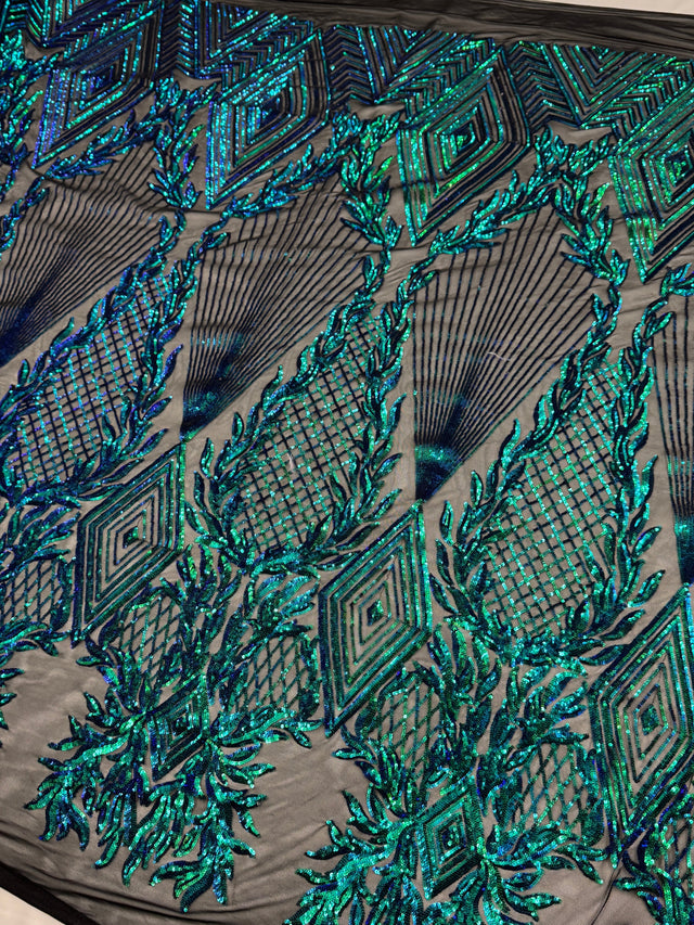 Stretch Sequin Mesh Emerald