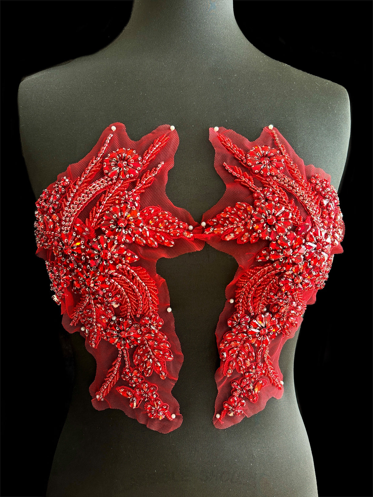 Wine Red Rhinestone Applique