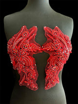 Wine Red Rhinestone Applique