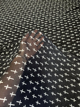 Printed Chiffon Black and White Cross