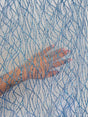 Glitter Lace on Mesh Baby Blue