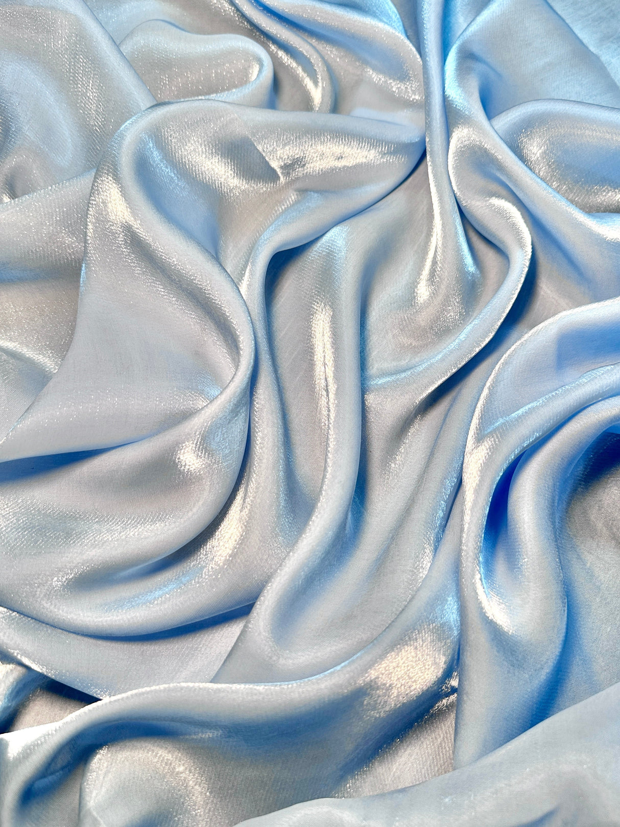 Liquid Shimmery Chiffon Baby Blue