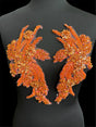 Orange Rhinestone Applique