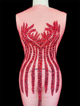 Red Rhinestone Bodice Applique