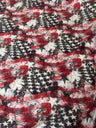 Printed Nylon Spandex Red & Black Abstract American Flag