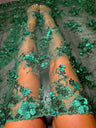 3D Floral Embroidered Beaded Tulle Lace