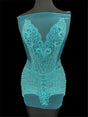 Turquoise Rhinestone Bodice Applique