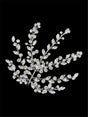 Silver Leaves Bridal Rhinestone Applique