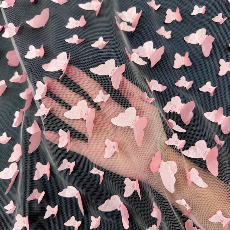 3D Butterfly Lace in Blush Pink