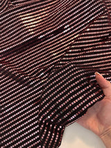 Stretch Mirror Sequin Knit Red Silver