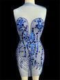 Royal Blue Rhinestone Bodice Appliqué