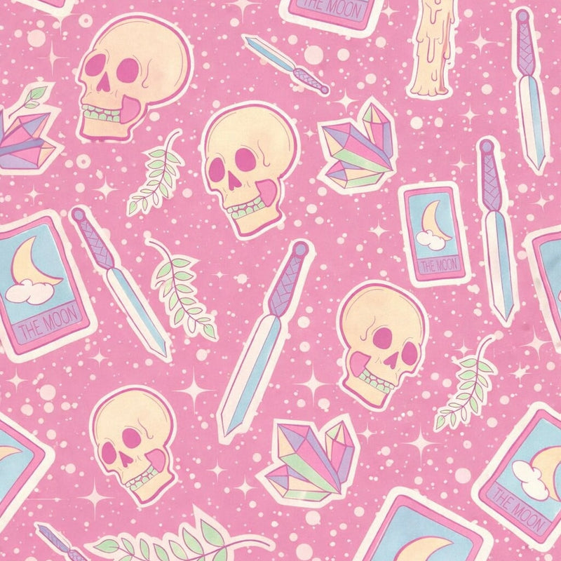 Printed Nylon Spandex Blush Skull Tarot