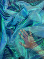 Iridescent Crushed Organza Turquoise