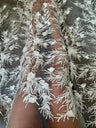 White 3D Floral Branch Sequin Beaded Lace
