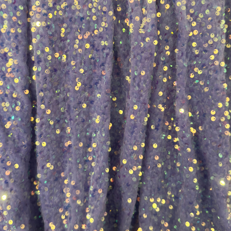 Stretch Sequin Velvet Lilac