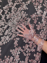 Sequin Lace Blush Pink Geometric Mosaic