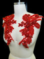 Rhinestone Applique Red Pair