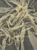 Pearled Glittery Tulle Mesh