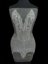 Silver Rhinestone Bodice Appliqué