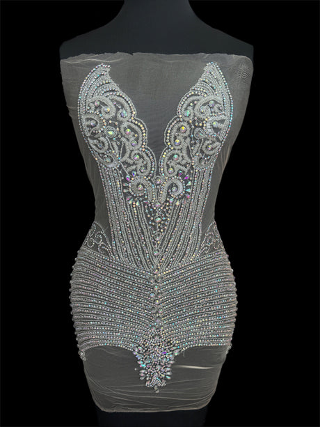 Silver Rhinestone Bodice Appliqué
