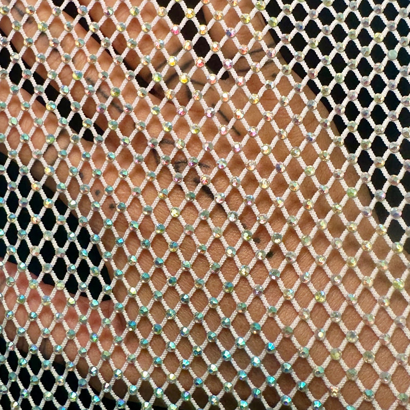 Rhinestone Diamond Fishnet Mesh