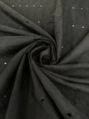 Black Embroidered Cotton Eyelet