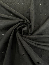 Black Embroidered Cotton Eyelet