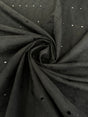 Black Embroidered Cotton Eyelet