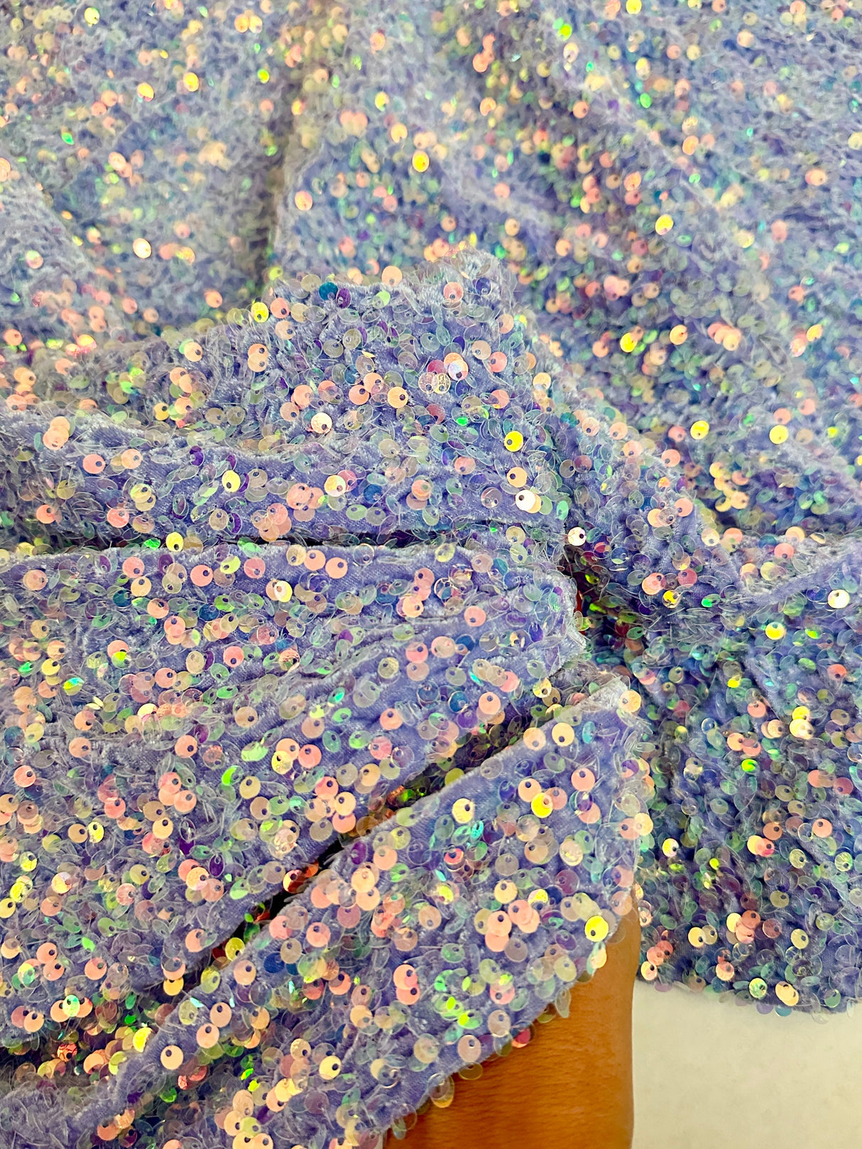 Stretch Sequin Velvet Lavender