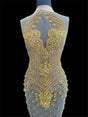 Gold Rhinestone Bodice Applique