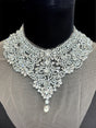 Silver Rhinestone Necklace Applique