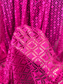 Hot Pink Crochet Hollow Out Knit