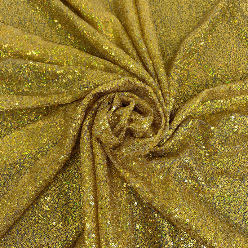 Stretch Sequin Mesh Gold
