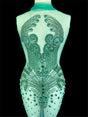 Emerald Green Rhinestone Bodice Applique