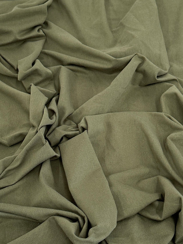 Cotton Jersey Knit Army Green