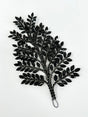 Black Bridal Leaves Rhinestone Applique