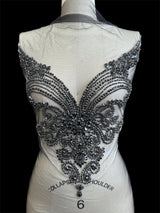Black Rhinestone Bodice Applique