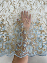Embroidered Glitter Floral Scalloped Lace