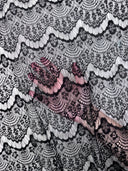 Black French Chantilly Floral Lace