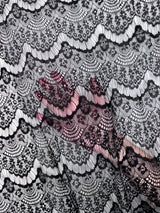 Black French Chantilly Floral Lace