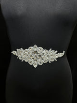 Silver Iron On Rhinestone Applique