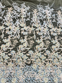 Pearl Beaded Floral Embroidery Lace
