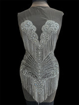 Silver Rhinestone Bodice Applique