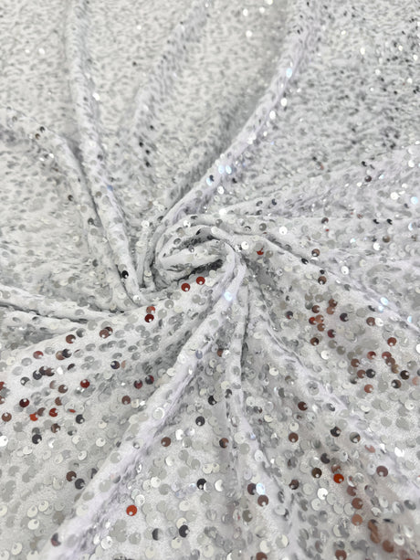 Sequin Velvet Silver White